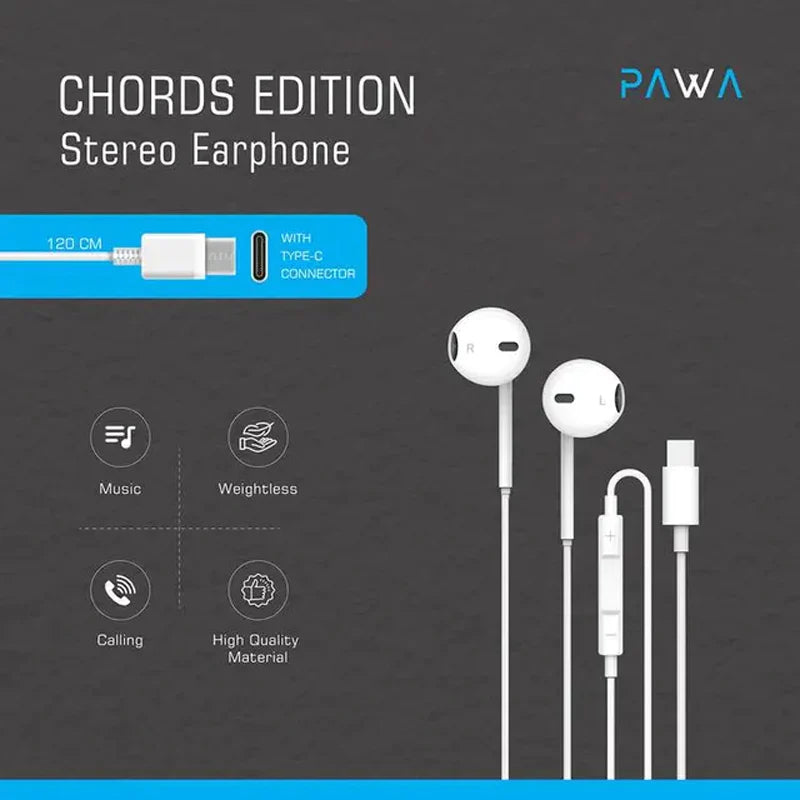 Pawa Chords in-ear Edition With Type-C Connector white