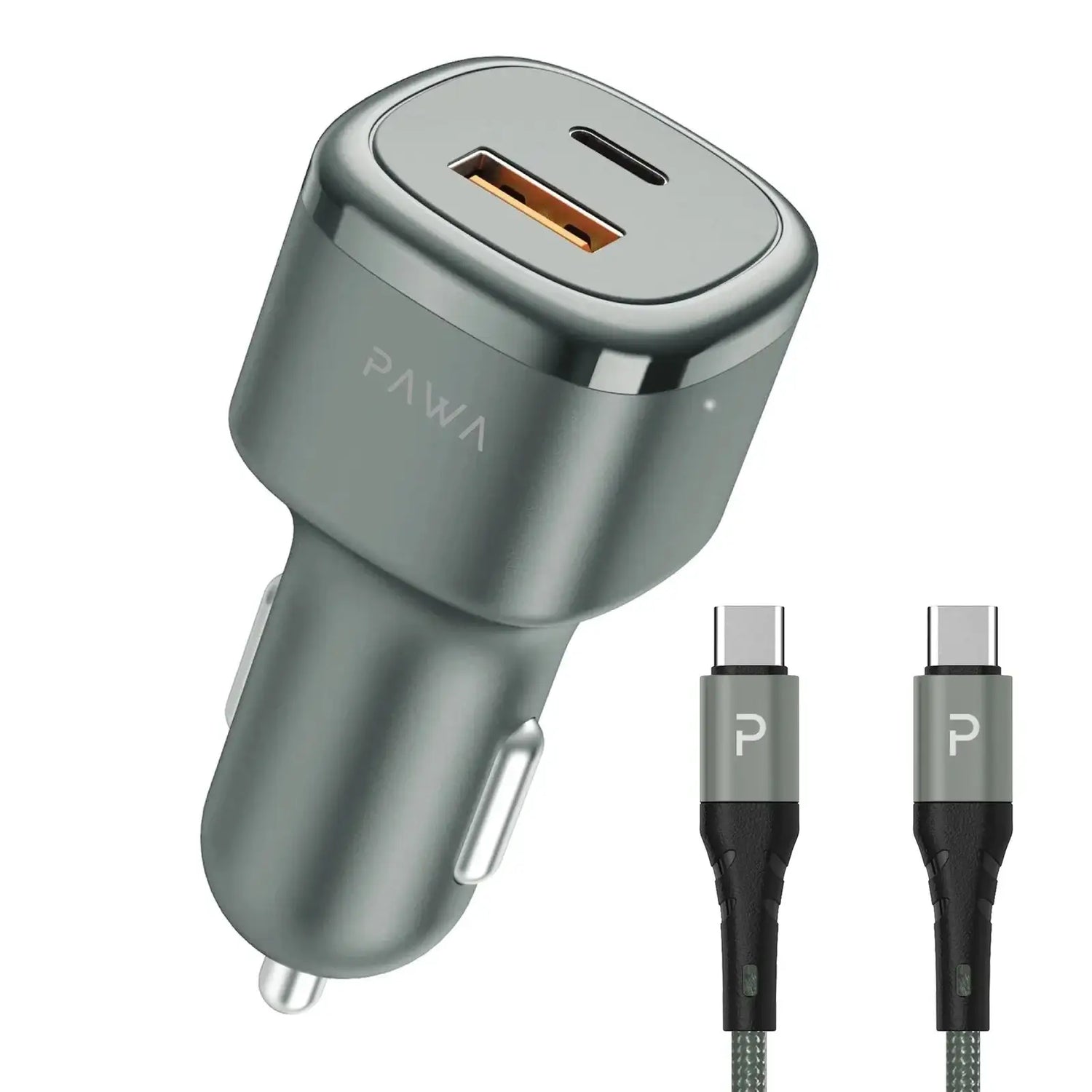 Pawa sold car charger - Dual Port - PD+QC - Includes Braided Type-C to Type-C - GulfStore.com