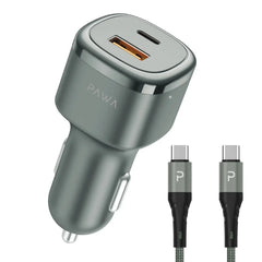 Pawa sold car charger - Dual Port - PD+QC - Includes Braided Type-C to Type-C - GulfStore.com