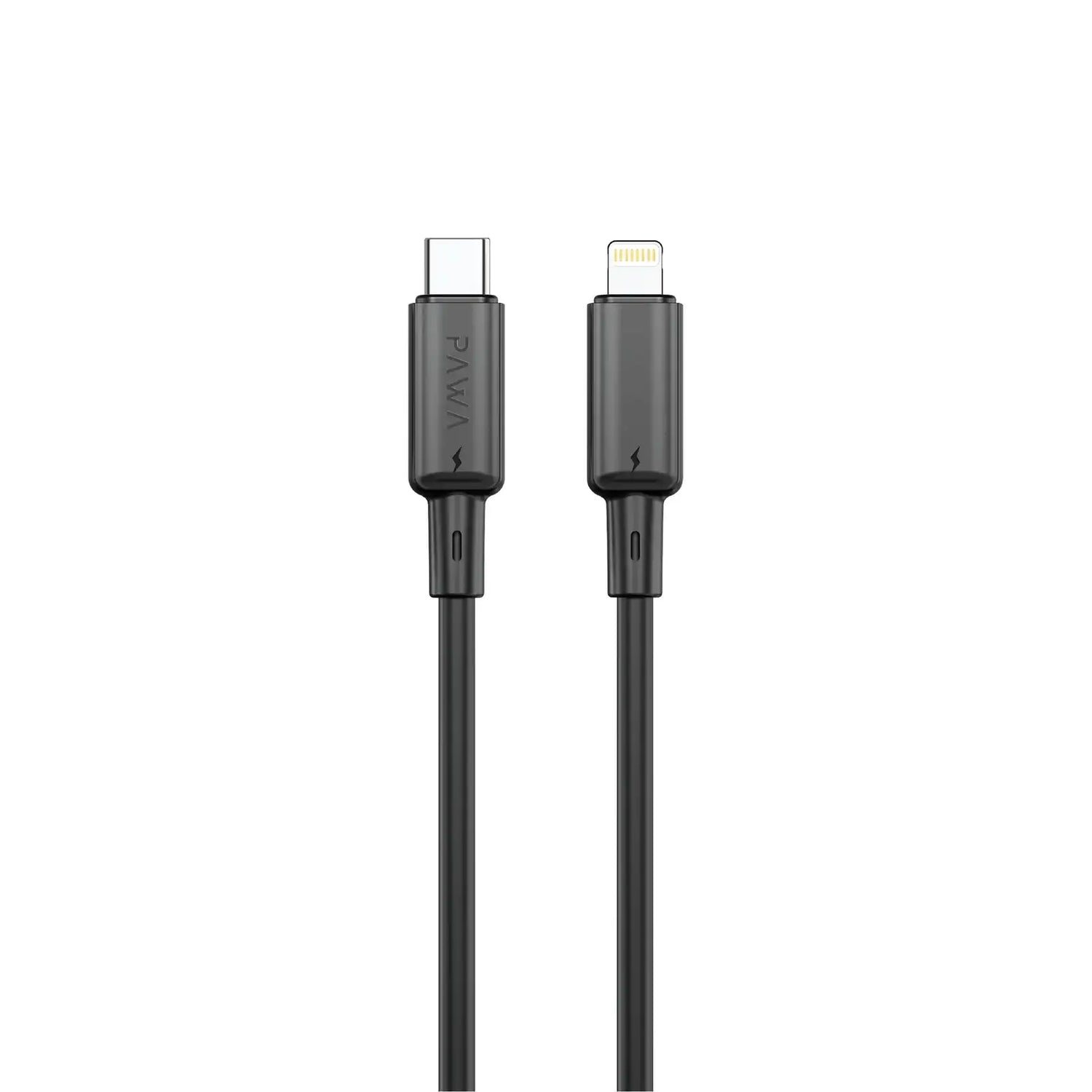 PW-BDC312CL-BK | PAWA Lite 30W Type C to Lightning Quick Charging PVC Cable 1.2M PW122 | Black - GulfStore.com