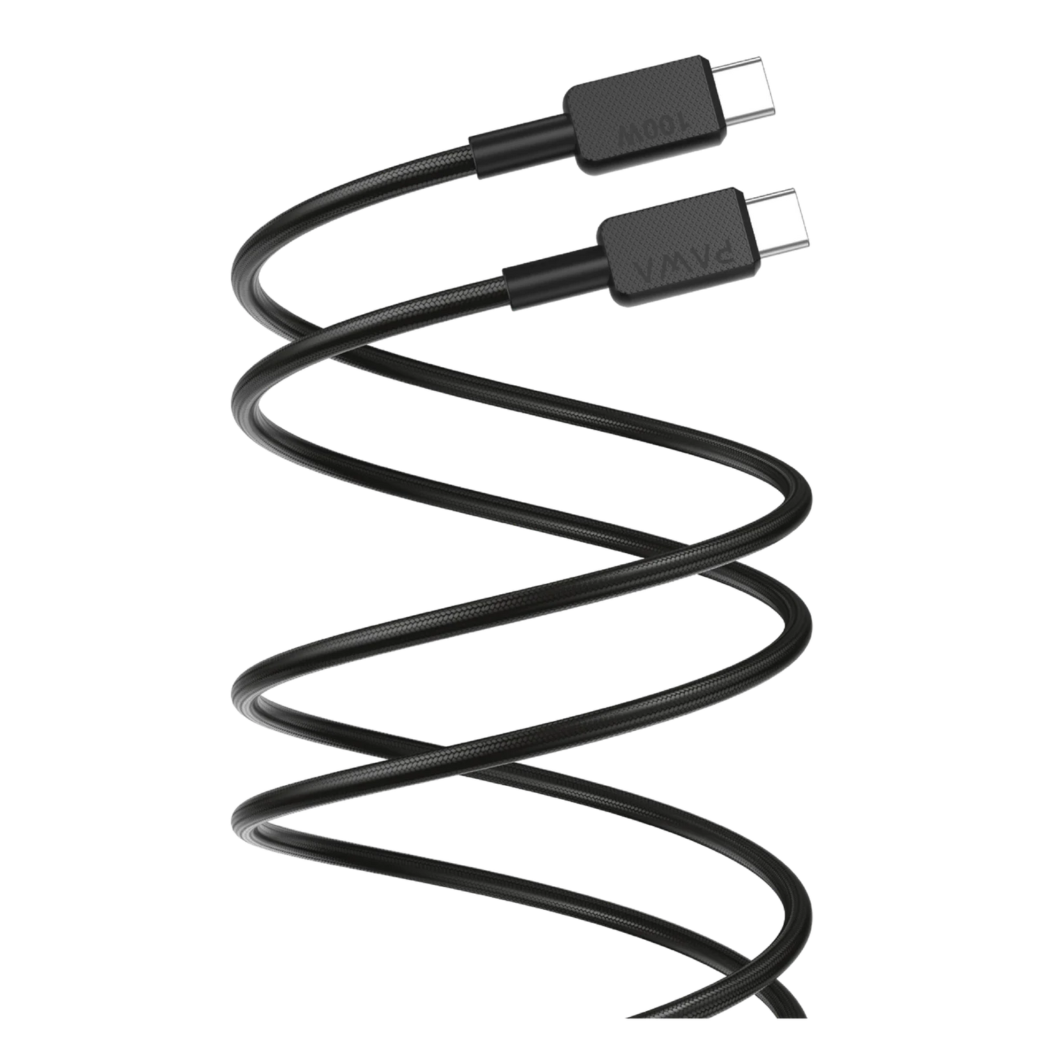 كابل باوا إل كارو المضفر الفاخر USB-C إلى USB-C بقوة ١٠٠ واط وبطول ١.٢ متر | أسود