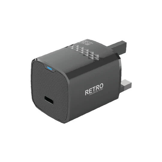 PW-TCRT35UK-BK | PAWA Retro 35W With Type-C Port UK Plug | Black - GulfStore.com