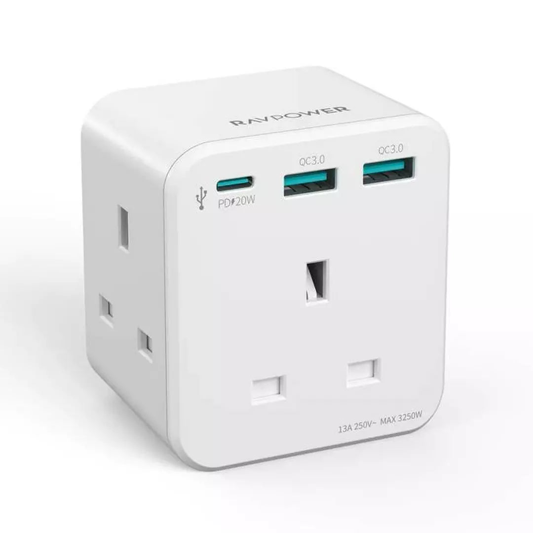 RAVPower PD Pioneer Wall Charger, 3-Port, 20W