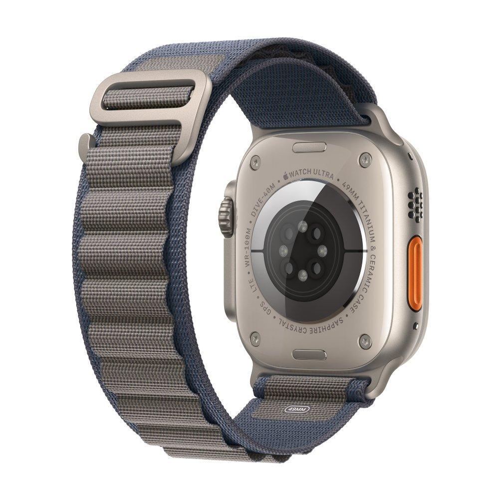 Apple Watch Ultra 2 Titanium Case with Blue Alpine Loop