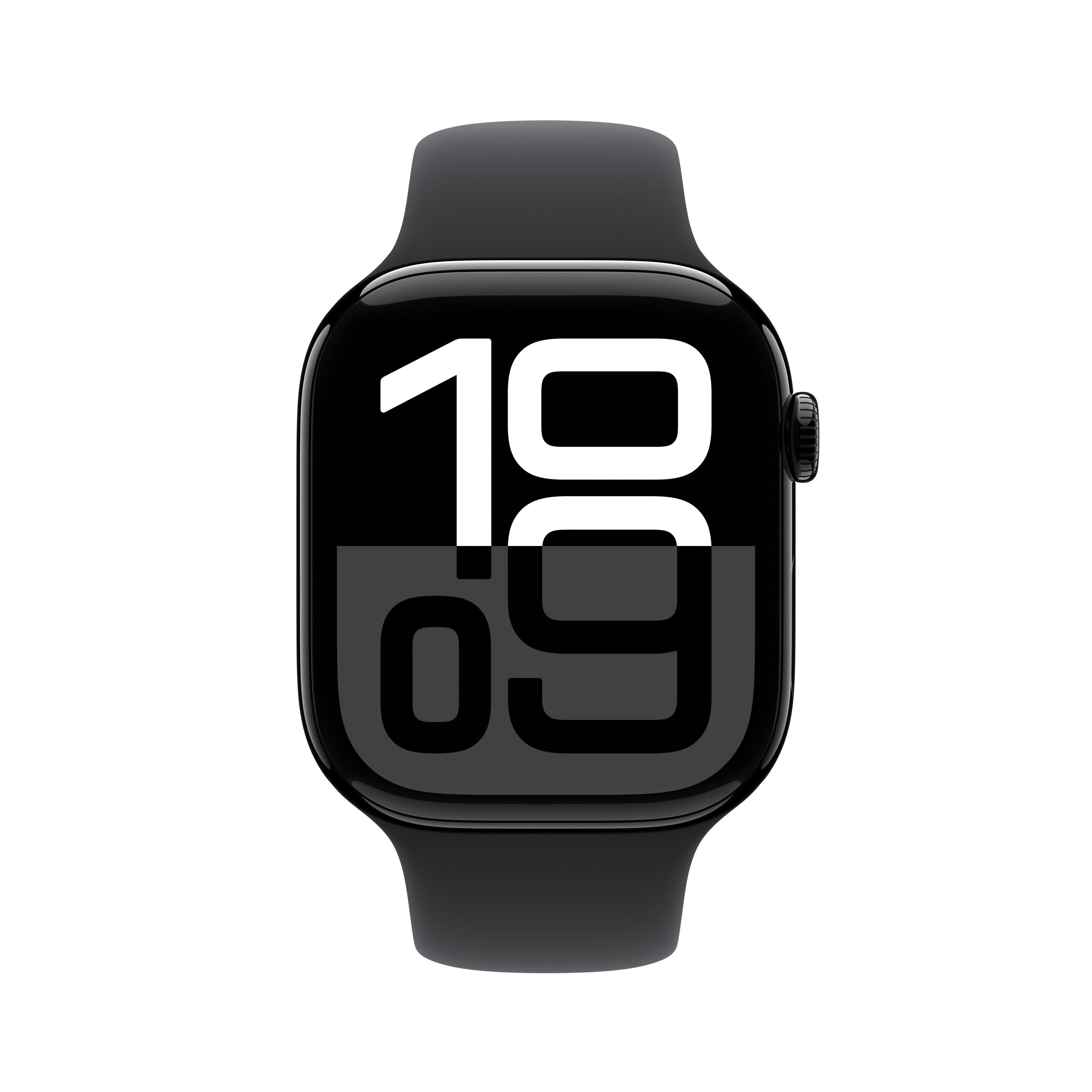 Apple Watch Series 10 GPS 42mm Jet Black Aluminium Case with Black Sport Band