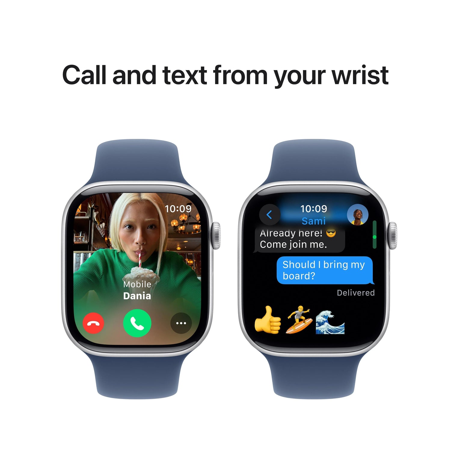 Apple Watch Series 10 Silver Aluminium Case with Denim Sport Band
