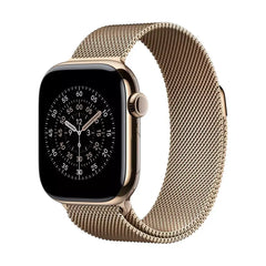 Apple Watch Series 11 GPS + Cellular 42mm Gold Titanium Case with Gold Milanese Loop - GulfStore.com