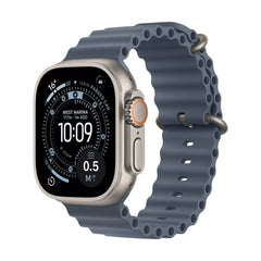Apple Watch Ultra 3 GPS + Cellular 49mm Natural Titanium Case with Anchor Blue Ocean Band - GulfStore.com