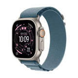 Apple Watch Ultra 3 GPS + Cellular 49mm Natural Titanium Case with Light Blue Alpine Loop - Medium - GulfStore.com