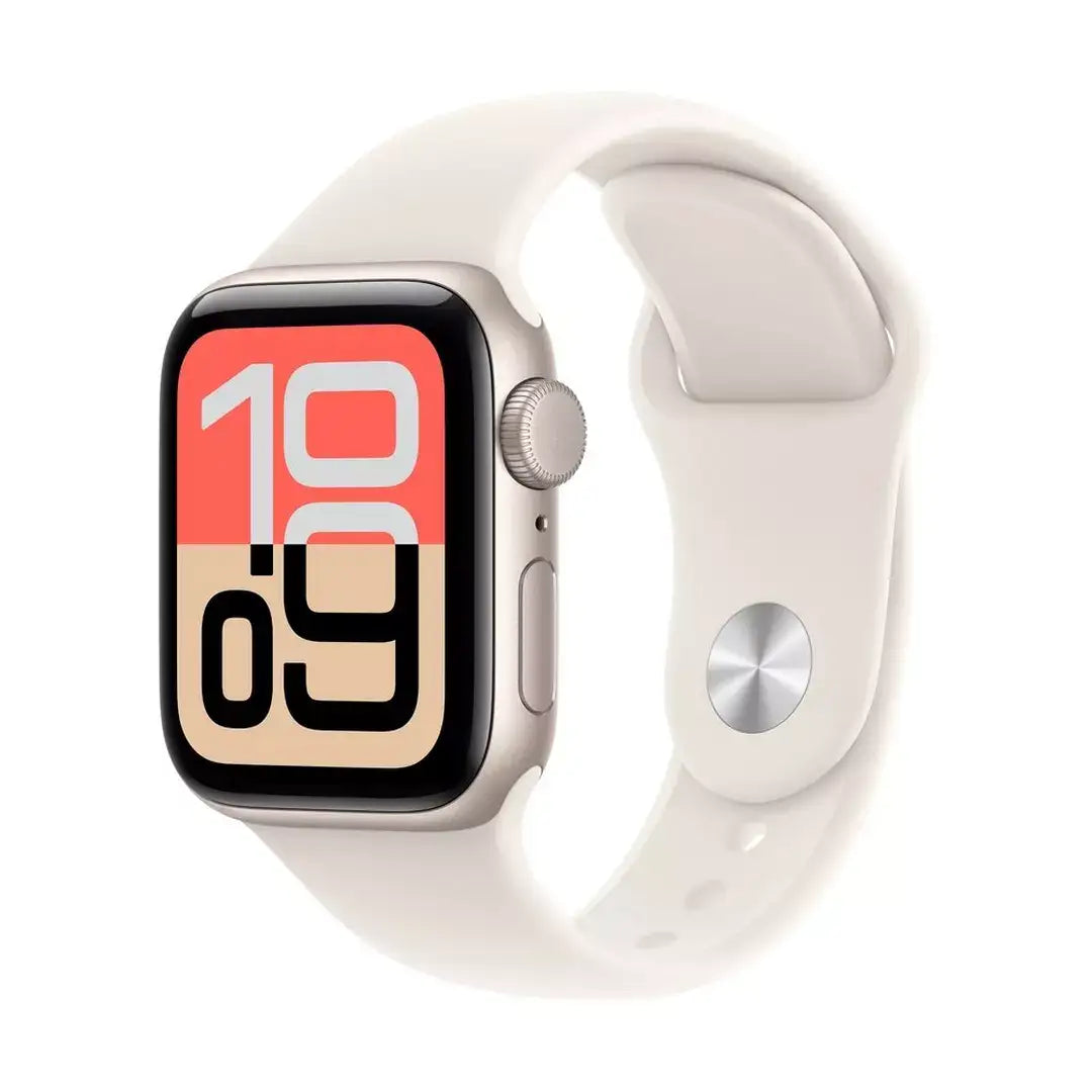 Apple Watch SE 3 GPS 44mm Starlight Aluminium Case with Starlight Sport Band - S/M - GulfStore.com