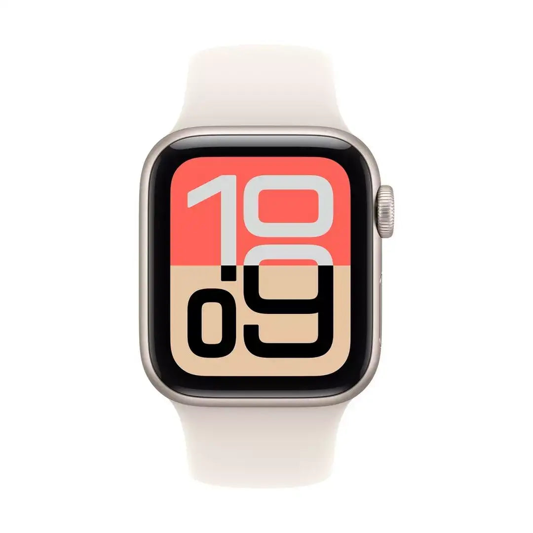 Apple Watch SE 3 GPS 44mm Starlight Aluminium Case with Starlight Sport Band - S/M - GulfStore.com