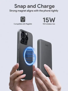 PB-MS03 | Aukey MagFusion 10000mAH Magnetic Wireless Charging Power Bank - GulfStore.com