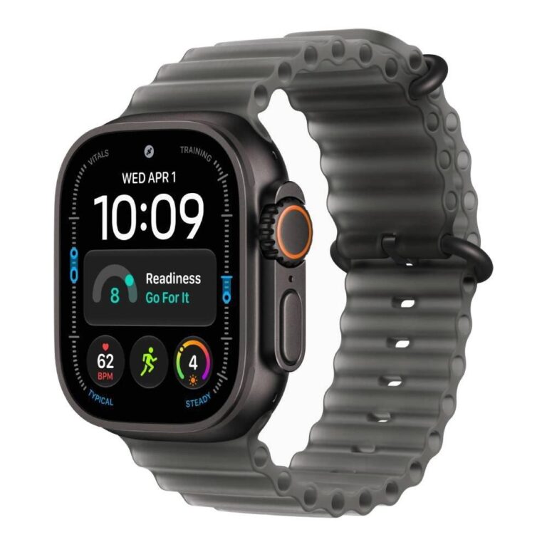 Apple Watch Ultra 4 GPS + Cellular, 49mm Black Titanium Case with Translucent Black Ocean Band
