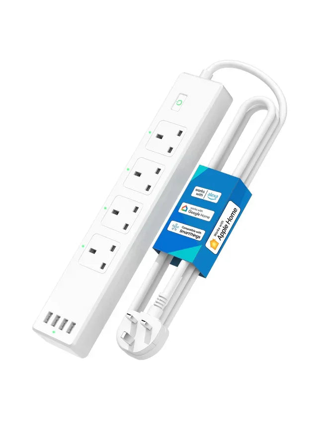 شريط طاقة ذكي مزود بـ 4 منافذ تيار متردد و4 منافذ USB من Meross MSS425FHK (المملكة المتحدة)