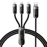 Porodo Multi-Connector USB-A Fast Charging Display Cable Lightnin / Type-C / Micro USB 1.2m-Black - GulfStore.com
