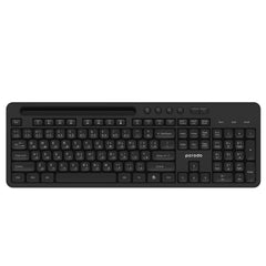 Porodo Dual Mode Wireless Keyboard Mouse Set With Mobile Phone Stand Black - GulfStore.com