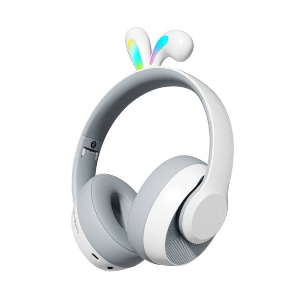Porodo -  Soundtec By Porodo Kids Wireless Headphone Rabbit Ears LED Lights Gary PD-STKNCRE-GY