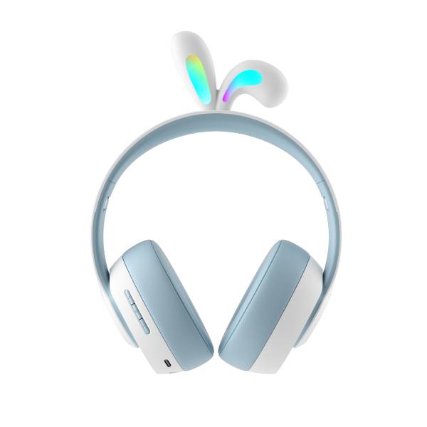 Porodo - Soundtec By Porodo Kids Wireless Headphone Rabbit Ears LED Lights Blue PD-STKNCRE-BU