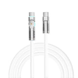 كابل بورودو عالي السرعة لنقل البيانات والشحن السريع بموصل دوار USB-C إلى USB-C بطول 1 متر، أبيض PD-SHR100WC-W