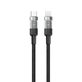 Porodo Braided 30W PD C to Lightning Fast Charging Cable with Transparent Head 1.2M
