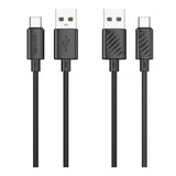 كابل بورودو USB-A إلى Type-C للشحن السريع ونقل البيانات 1.2 متر/4 قدم، أسود، PB-3AACC-BK