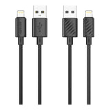 Porodo Blue USB-A To Lightning Cable Fast Charge & Data 1.2m/4ft Black - GulfStore.com
