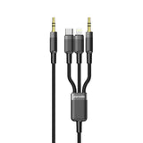 Porodo Multi-Device AUX 3.5mm|Type-C|Lightning Cable(4ft/1.2m) - PD-AUX3N1-BK - GulfStore.com
