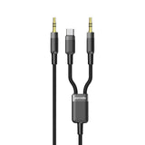 Porodo Multi-Device AUX 3.5mm|Type-C Cable(4ft/1.2m) PD-AUX2CC-BK - GulfStore.com