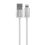 كابل USB A إلى Lightning من Porodo Woven 2.4A بطول 1.2 متر - أبيض