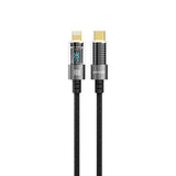 كابل بورودو المضفر PD-30LCD-BK - شفاف من USB-C إلى Lightning | 4 أقدام / 1.2 متر | أسود