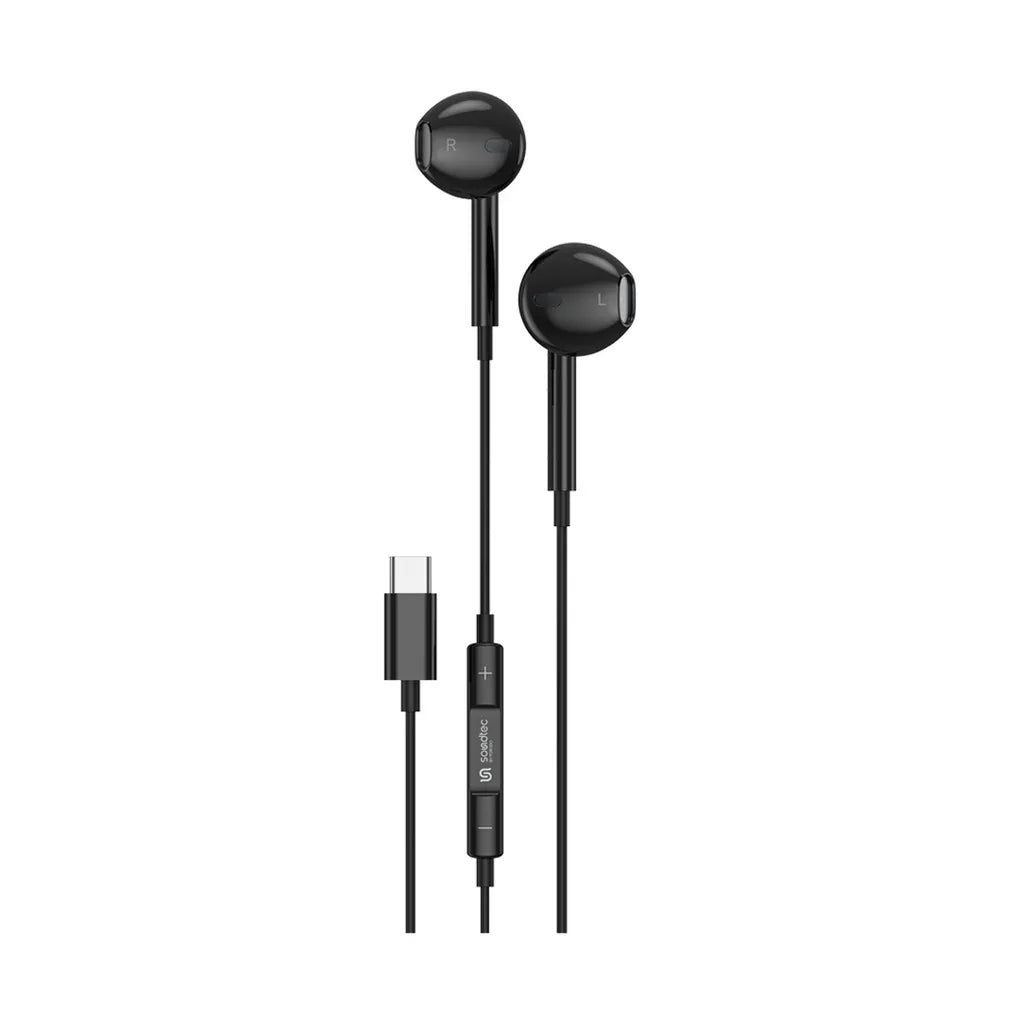 Porodo Soundtec Type-c Stereo Earphone-Black PD-STCEP-BK