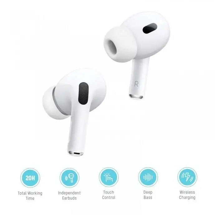 Porodo Blue Deep Bass Wireless Earbuds Pro 2 with Swipe Volume - White - GulfStore.com