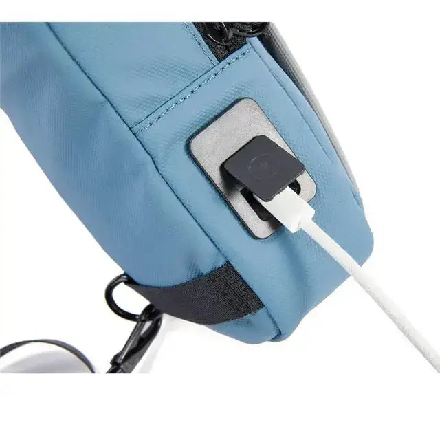 Porodo Lifestyle Cross Body Sling Bag - Black/Blue - GulfStore.com
