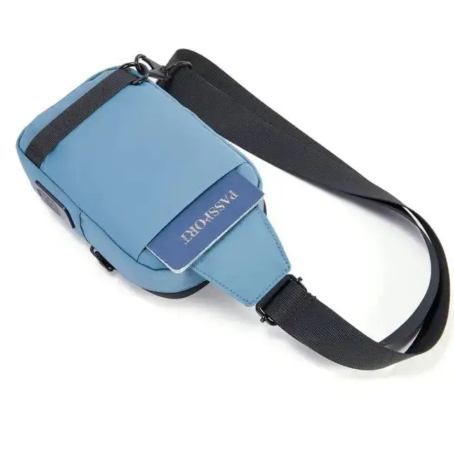 Porodo Lifestyle Cross Body Sling Bag - Black/Blue - GulfStore.com