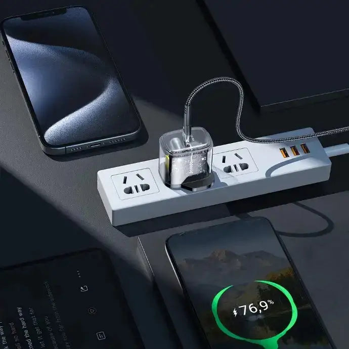 Porodo Transparent Quick Charger PD 30W UK - Black - GulfStore.com