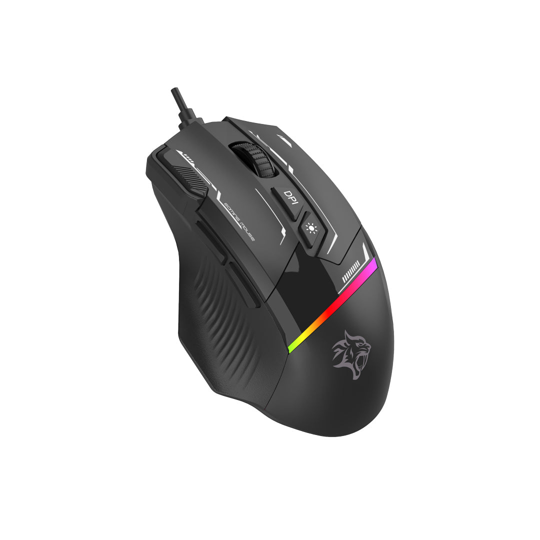 PDX321 | Porodo Gaming 8D RGB Wired Mouse DPI 7200 | Black