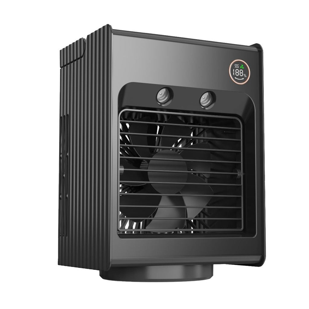 Porodo Lifestyle Air & Mist Portable Cooling Fan With Night Light - Black