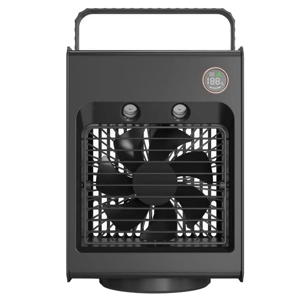 Porodo Lifestyle Air & Mist Portable Cooling Fan With Night Light - Black - GulfStore.com