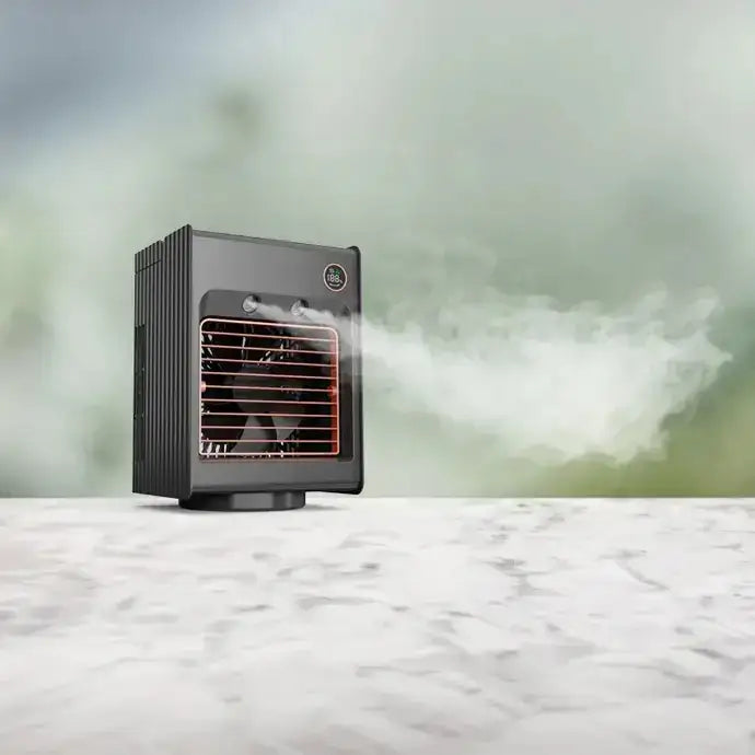 Porodo Lifestyle Air & Mist Portable Cooling Fan With Night Light - Black - GulfStore.com