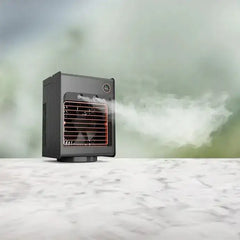 Porodo Lifestyle Air & Mist Portable Cooling Fan With Night Light - Black - GulfStore.com