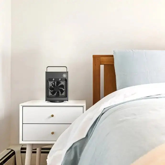 Porodo Lifestyle Air & Mist Portable Cooling Fan With Night Light - Black - GulfStore.com