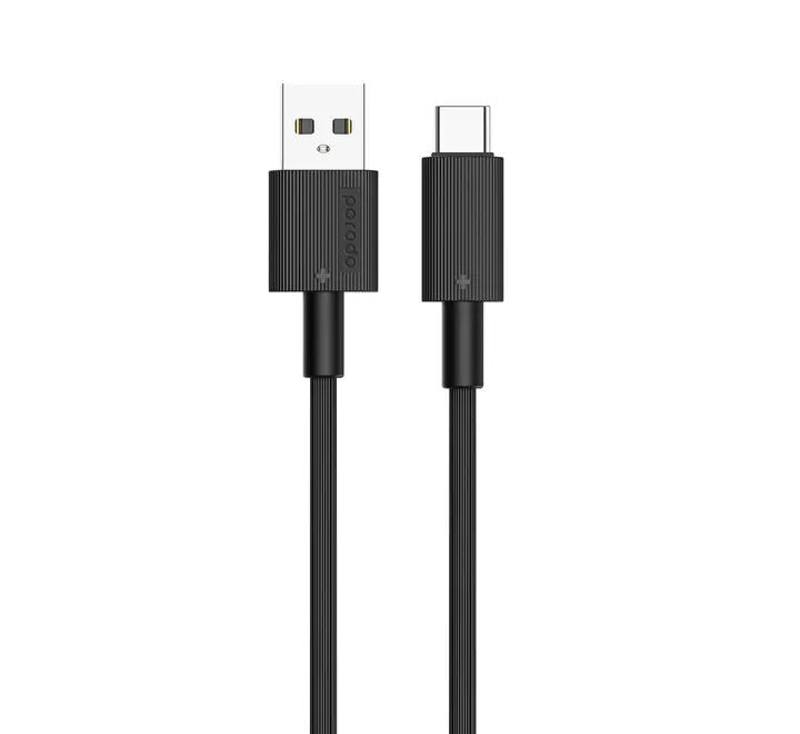PD-CBL0001-BK | Porodo USB-A to Type-C Durable Charging Cable | Black