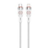 PD-CBL0010-WH | Porodo USB-C to Lightning Aluminum Braided Cable | White