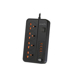 PB-FWCH034-BK , Porodo Blue FWC034 4 AC Power Strip Universal Sockets 3000W 3M 9.8FT - GulfStore.com