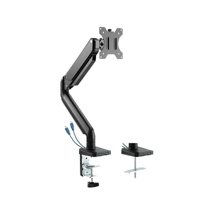 Twisted Minds Single Monitor Aluminum Slim Mechanical Spring Monitor Arm with USB Ports (Fit Screen Size 17