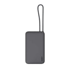 AUKEY PB-Y53 Spark Sling Lite Slim Power Bank with Buit-in USB-C Cable - 15W / 10,000mAh / USB-C / Grey - GulfStore.com