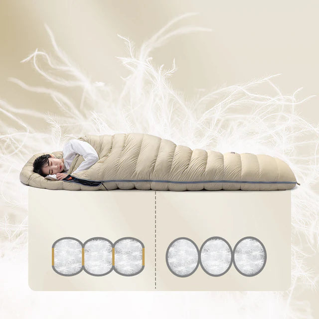 [6927595700006] Naturehike CW700 mummy goose down sleeping Bag 700G - Khaki