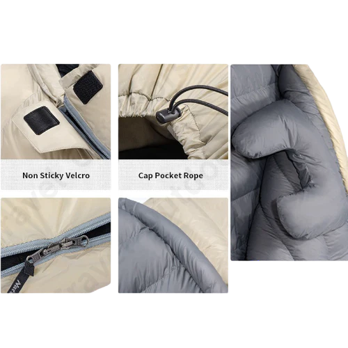 [6927595700006] Naturehike CW700 mummy goose down sleeping Bag 700G - Khaki