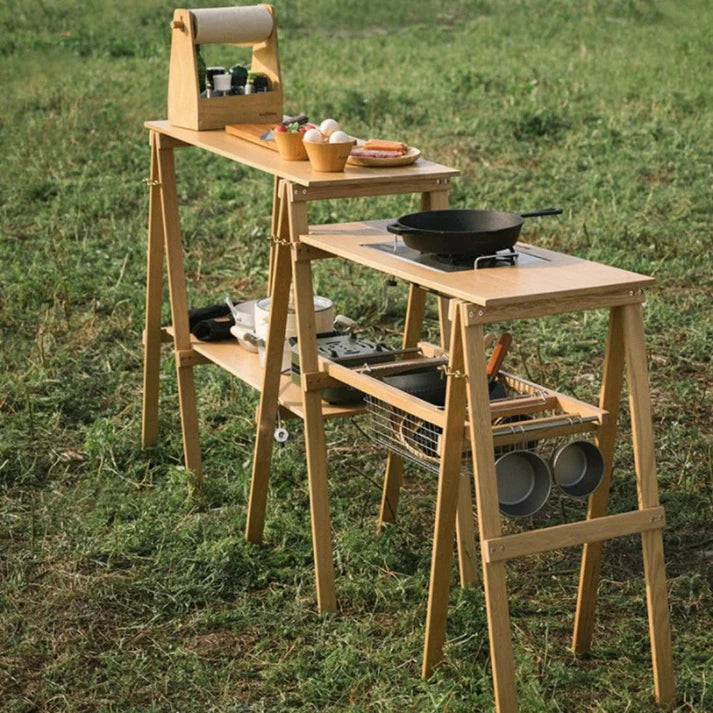 Naturehike Outdoor Camping Kitchen Cooking Table - Wood