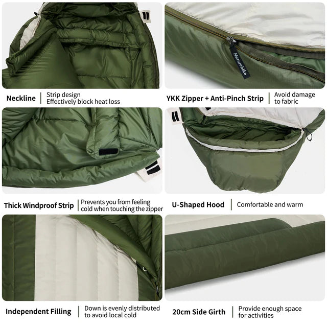 [6927595713860] Naturehike Snow Melt Down Sleeping Bag (XR750)- Green
